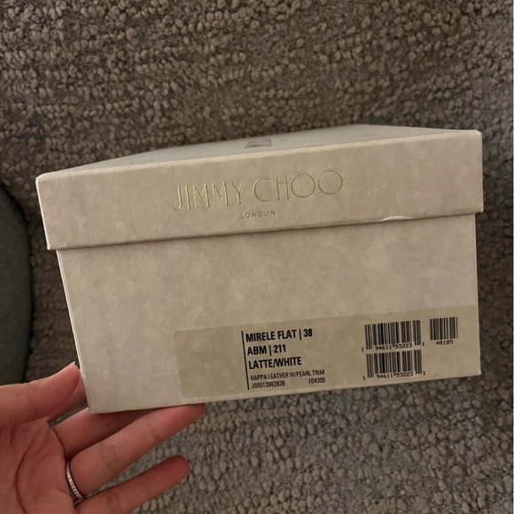 Authentic Jimmy Choo Mirele Flat Shoes Pearls Around 38 (US 8) $670 - Picture 6 of 9